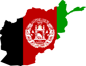 Flag Map Of Afghanistan Logo Vector