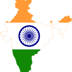 Flag Map Of India Logo Vector