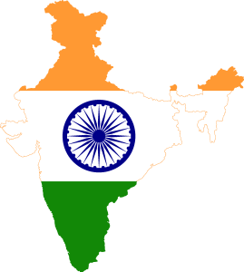 Flag Map Of India Logo Vector