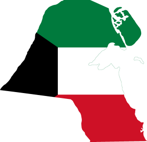 Flag Map Of Kuwait Logo Vector