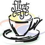 Flirt Cafe Logo Vector