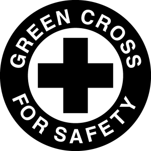 Green Cross For Safety Logo Vector