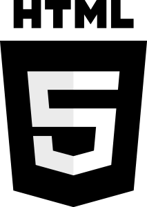 HTML5 with wordmark black&white Logo Vector