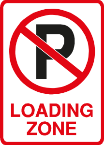 NO PARKING LOADING ZONE SIGN Logo Vector