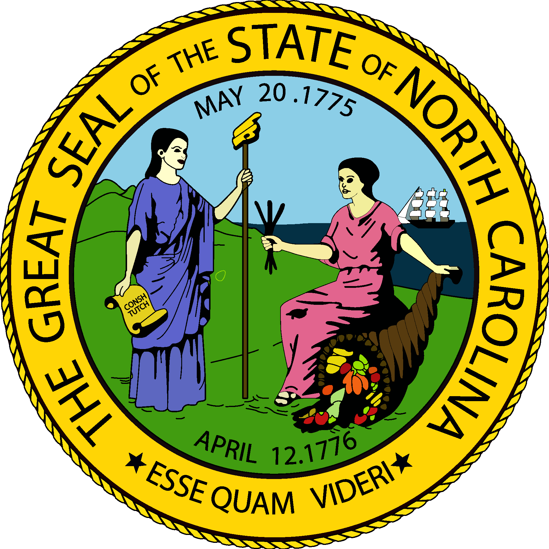 North Carolina State Seal Logo Vector