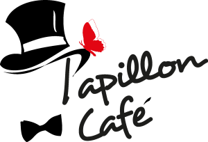 Papillon Cafe Logo Vector