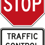 STOP TRAFFIC CONTROL SIGN Logo Vector