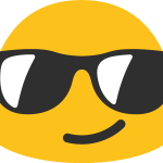 Smile with Glasses Emoji Logo Vector