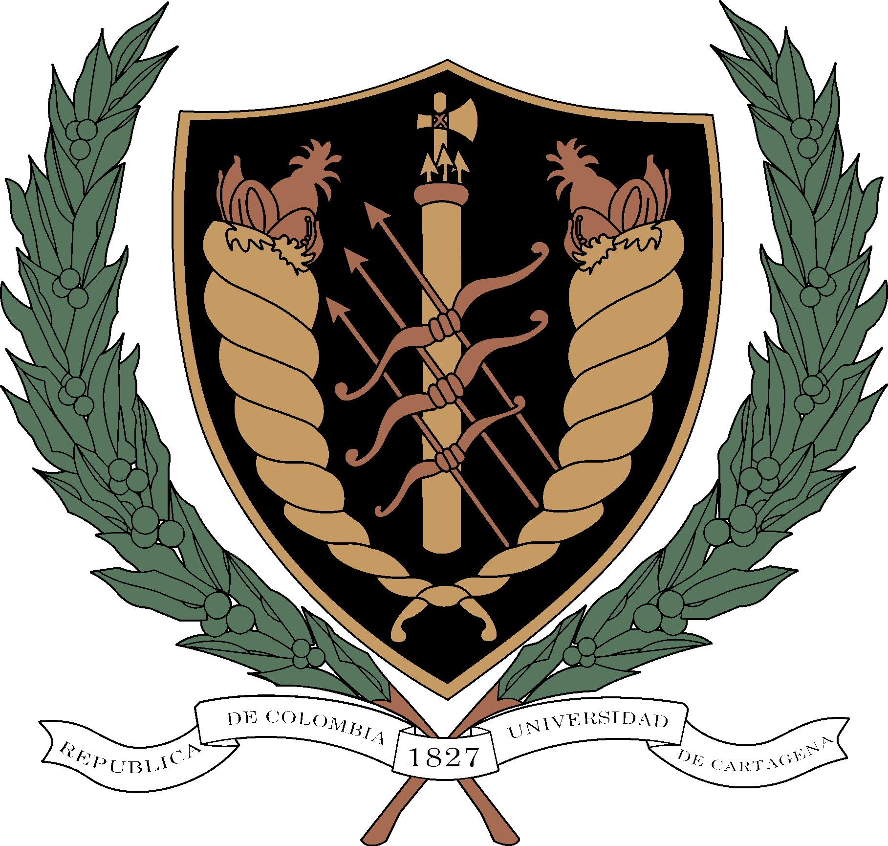 Universidad de Cartagena, Colombia, Colores planos Logo Vector