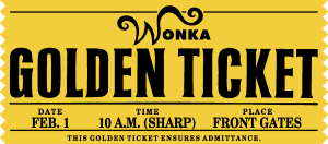 Willy Wonka Golden Ticket Logo Vector