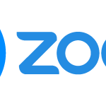 Zoom fondo azul horizontal Logo Vector