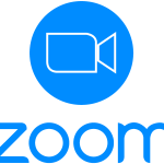 Zoom fondo azul vertical Logo Vector