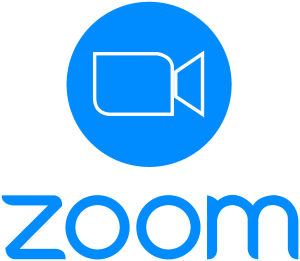 Zoom fondo azul vertical Logo Vector