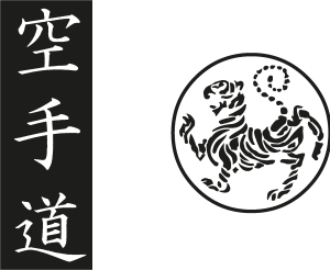 Shotokan tiger karate do kanji Logo Vector
