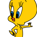 tweety leaning Logo Vector