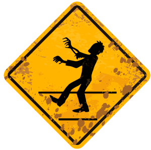 zombie crossing sign Logo Vector