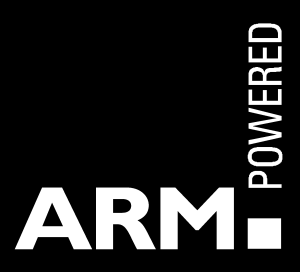 Arm Powered Badge Logo Vector