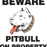 BEWARE PITBULL SIGN Logo Vector