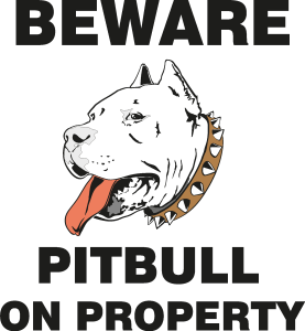 BEWARE PITBULL SIGN Logo Vector