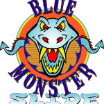 Blue Monster Slide Logo Vector