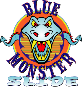 Blue Monster Slide Logo Vector