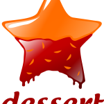 Dessert in the form of a star with chocolat Logo Vector