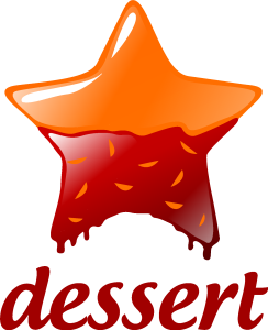 Dessert in the form of a star with chocolat Logo Vector