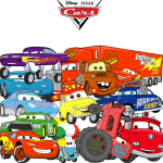 Disney’s Cars All Characters Logo Vector