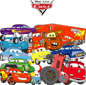 Disney’s Cars All Characters Logo Vector