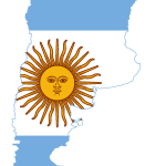 Flag map of Argentina Logo Vector