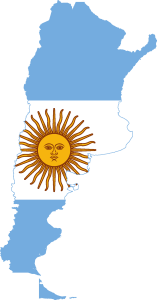Flag map of Argentina Logo Vector