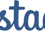 Instagram (with Wordmark) blue Logo Vector