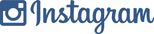 Instagram (with Wordmark) blue Logo Vector