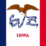 Iowa State Flag and Seal Logo Vector