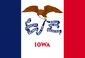 Iowa State Flag and Seal Logo Vector