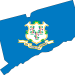 MAP AND FLAG OF CONNECTICUT Logo Vector