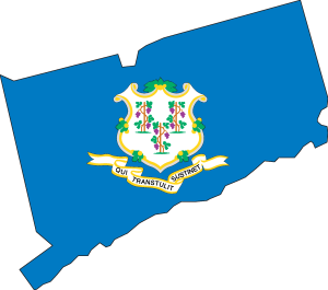 MAP AND FLAG OF CONNECTICUT Logo Vector