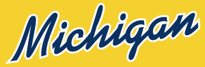 Michigan Wolverines text Logo Vector