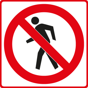 NO PEDESTRIANS ROAD SIGN Logo Vector