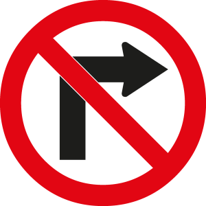 NO RIGHT TURN SIGN Logo Vector