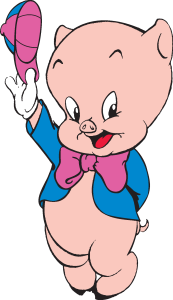 Porky Pig with Hat Logo Vector