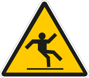 SLIPPERY SURFACE WARNING SIGN Logo Vector