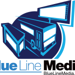 Blue Line Media Logo Vector