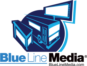 Blue Line Media Logo Vector