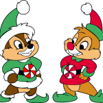 Chip and Dale Christmas Logo Vector