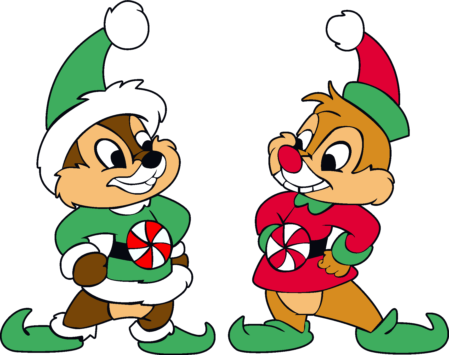 Chip and Dale Christmas Logo Vector