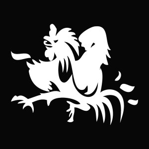 Cock Puncher white Logo Vector