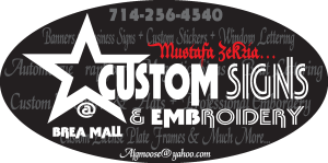 Custom Signs & Embroidery Logo Vector