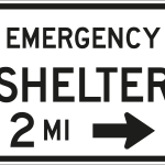 EMERGENCY SHELTER ROAD SIGN Logo Vector