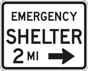 EMERGENCY SHELTER ROAD SIGN Logo Vector